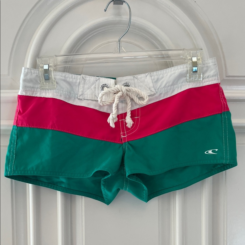 O’Niell Colorblock Green & Pink Women’s Swim Shorts